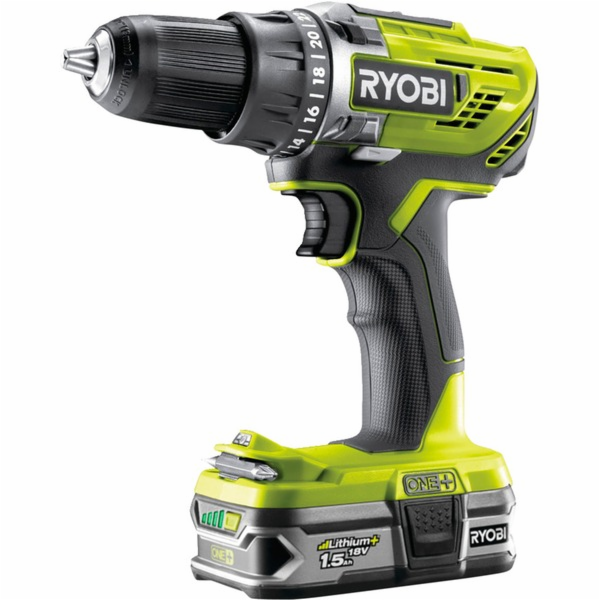 Ryobi Akumulátorová vrtačka/šroubovák ONE+ R18DD3-215S, 1...