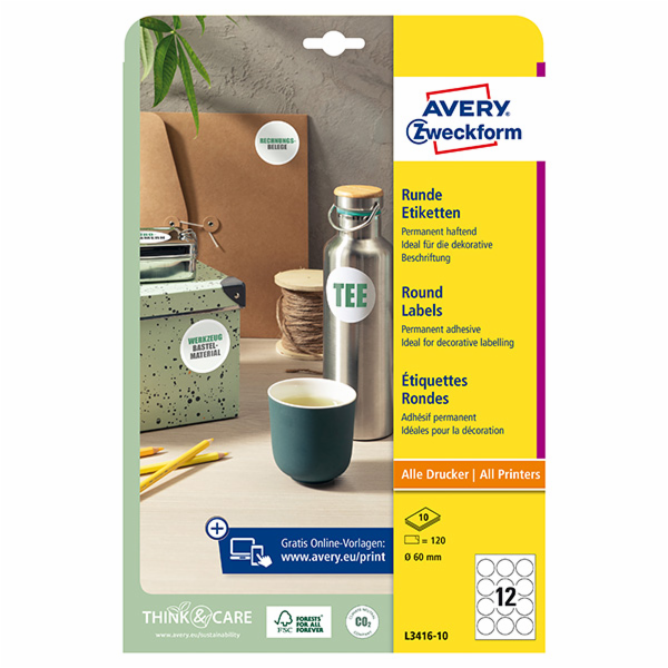 Avery Zweckform Avery Zweckform papírové štítky, A4, 10 l...