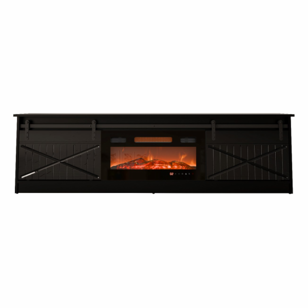 RTV GRALERO + krbová skříň 200x56,7x35 černá/černý lesk