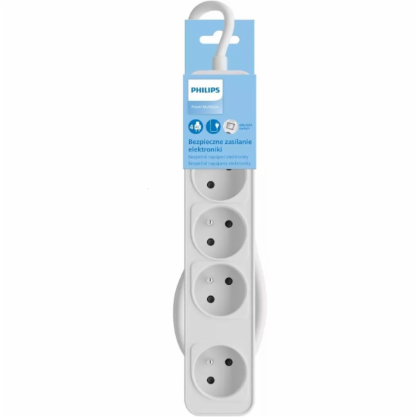 Philips Napájecí lišta 4 zásuvky 1,5m bílá