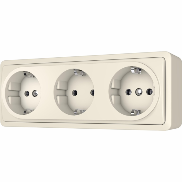 Zásuvka trojitá VILMA SL+250, s ven, hnědá sp.