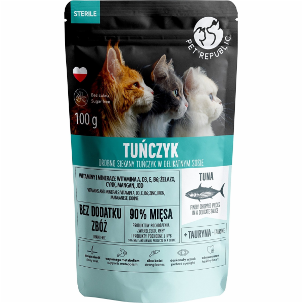 PET REPUBLIC Steril Jemně nakrájený tuňák v omáčce - mokr...