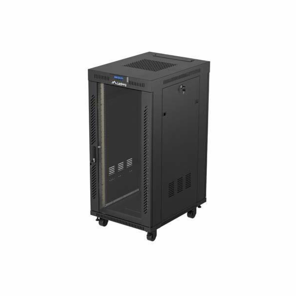 Lanberg FF01-6824-12BL rack 24U Volně stojící rack Černá