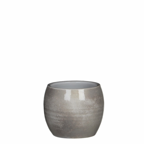Hrnec Mica Lester, keramika, O 16 cm, světle šedý