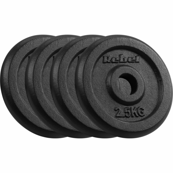 Rebel Sada litinových závaží 4x2,5kg, otvor 31mm, klasick...