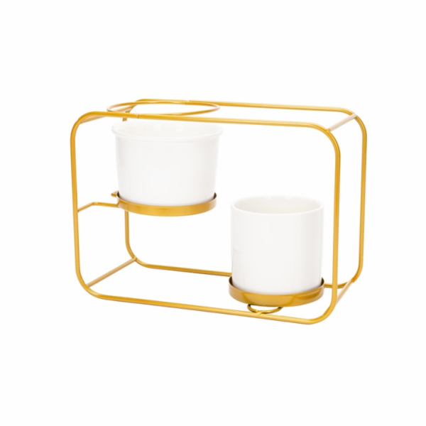 Závěsný gelový hrnec Domoletti, kov, O 25cm, bílý