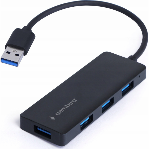Gembird 4portový USB 3.2 (Gen. 1) HUB černý