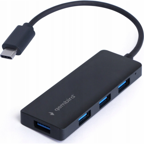 Gembird 4portový USB 3.1 (Gen 1) Type-C HUB, černý
