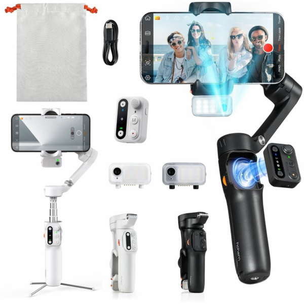 Hohem iSteady V3 AI Kit gimbal pro smartphone, bílý