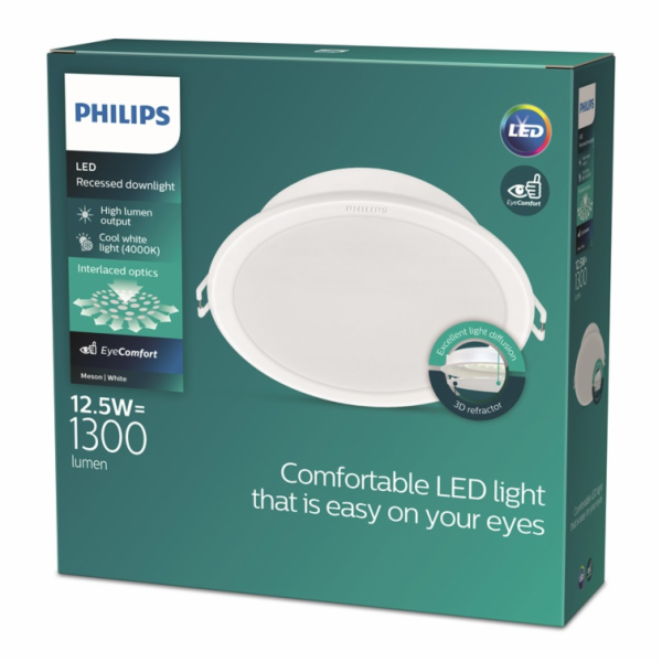 Vestavěná lampa Philips Meson, 12,5W, 4000°K, LED