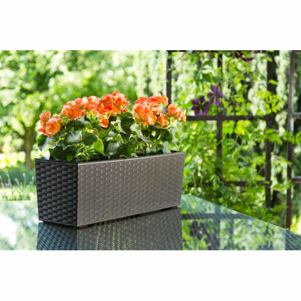 Hrnec Lamela BEGONIA RATTAN, hnědý, V56 cm, 20 cm