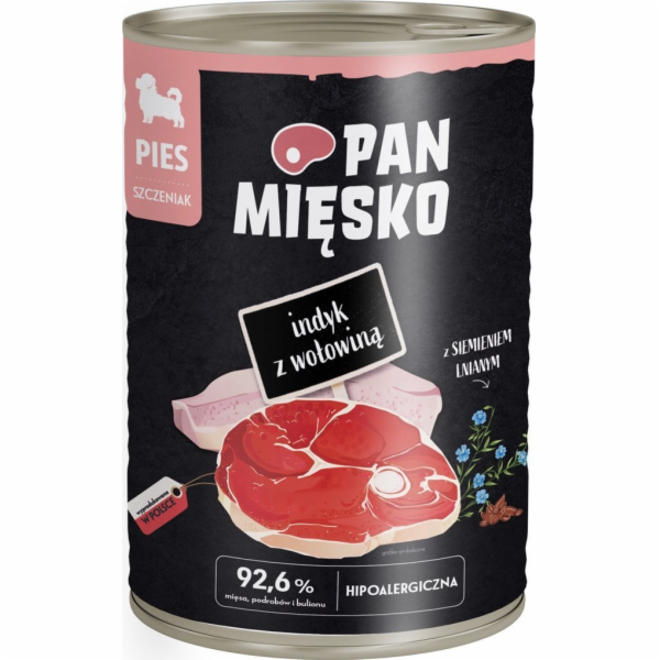 PAN MIĘSKO Puppy Krůta s hovězím – vlhké krmivo pro psy –...