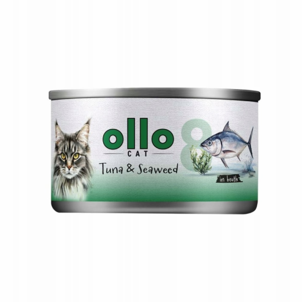 OLLO Cat nr 8 Tuna & Seaweed in broth - wet cat food - 70g