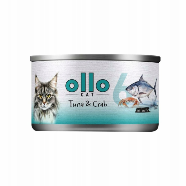 OLLO Cat nr 6 Tuna & Crab in broth - wet cat food - 70g