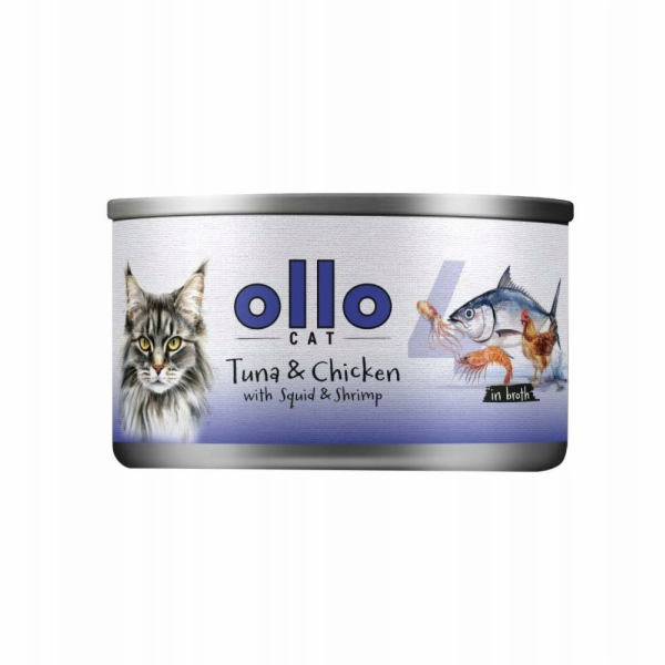 OLLO Cat nr 4 Tuna & Chicken with squid & shrimp in broth...