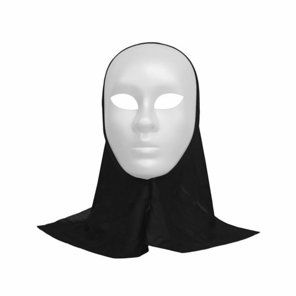 Halloween&nbsp;maska&nbsp;s&nbsp;kapucí,&nbsp;bílá