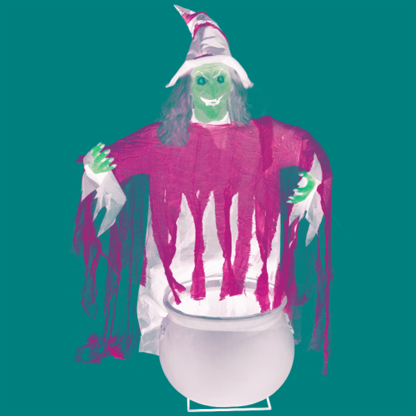 Halloween čarodějnice s hrncem, 140 cm