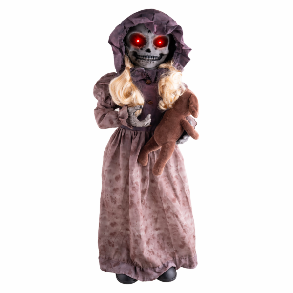 Halloween panenka s rotující hlavou, 95 cm