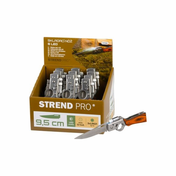 Nôž Strend Pro XL121901, 210 mm, skladací s LED svetlom, ...