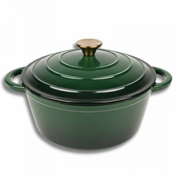 Atusa smaltovaný litinový hrnec zelený 22 cm 3 l HAGE