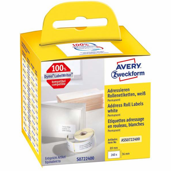 Avery Zweckform ZF UNIVERZÁLNÍ ETIKETY NA ROLI 89X36 260 ...