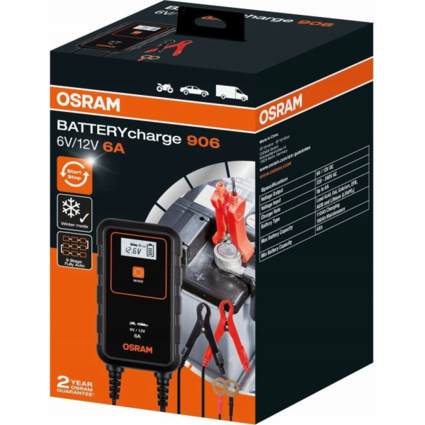 Nabíječka baterií OSRAM 906, 12-24 V