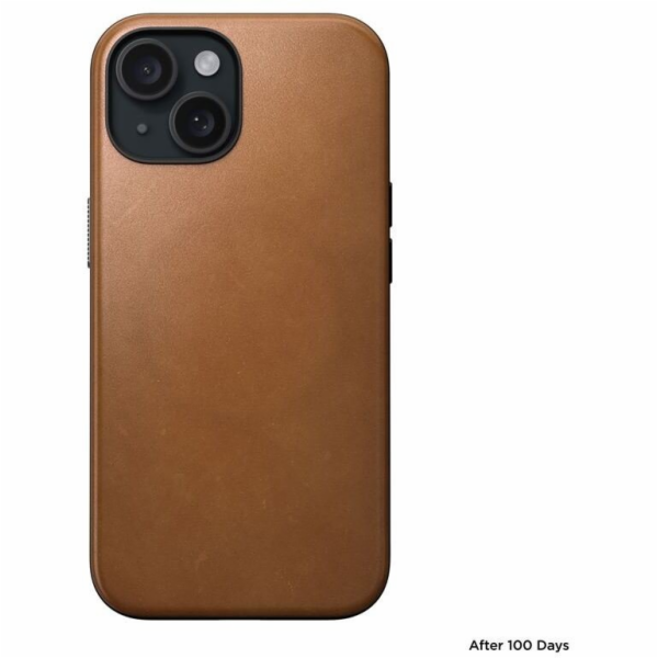 Moderní kožené pouzdro Nomad , anglické opálení - iPhone 15