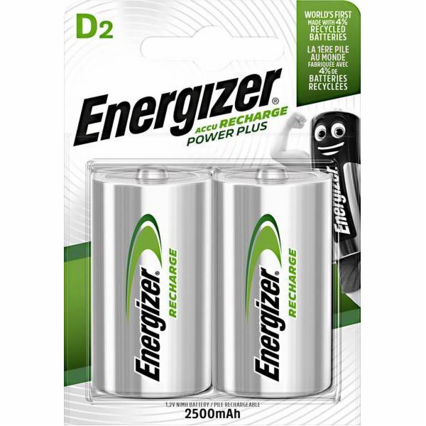 Nabíjecí prvky ENERGIZER D, 2500 mAh, 2 ks.