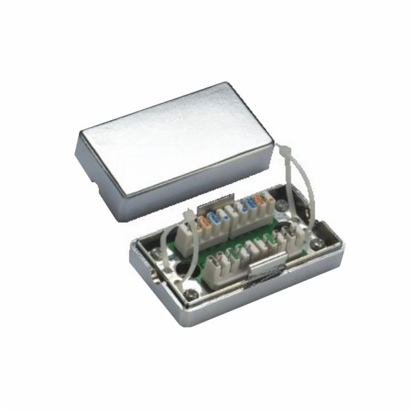Spojovací BOX STP Cat 5e. (2* zářez. pole) Silver