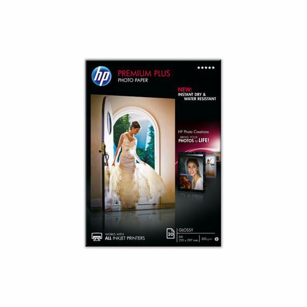 HP Premium Plus Photo Paper A 4 Glossy white, 20 Sheet, 3...