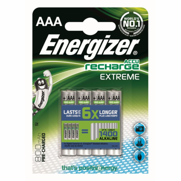Baterie Energizer NiMH EXT 800 mAh 4xAAA