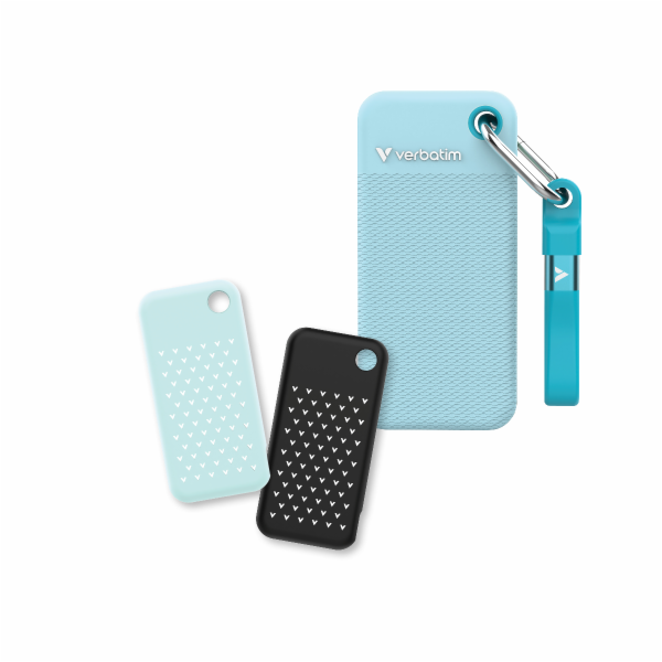 VERBATIM Pocket SSD 1TB, USB-C 3.2 Gen 2, modrá + 2x gumo...