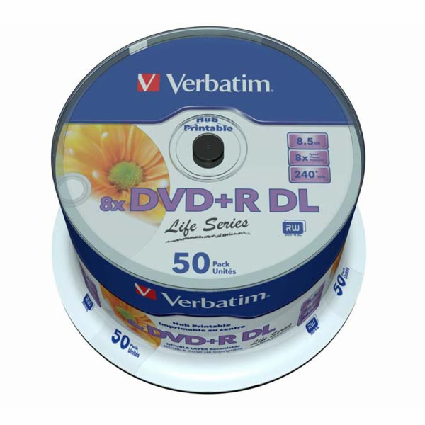 VERBATIM DVD+R DL (8xPrintable, 8,5GB), 50 cake