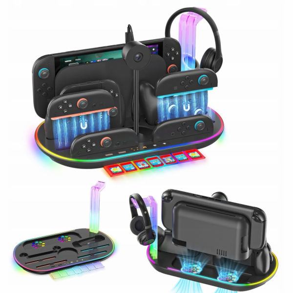 JYS Nabíjecí stanice RGB + organizér pro Nintendo Switch ...