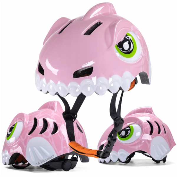 Wozinsky Dětská cyklistická helma s dinosauřím vzorem S -...