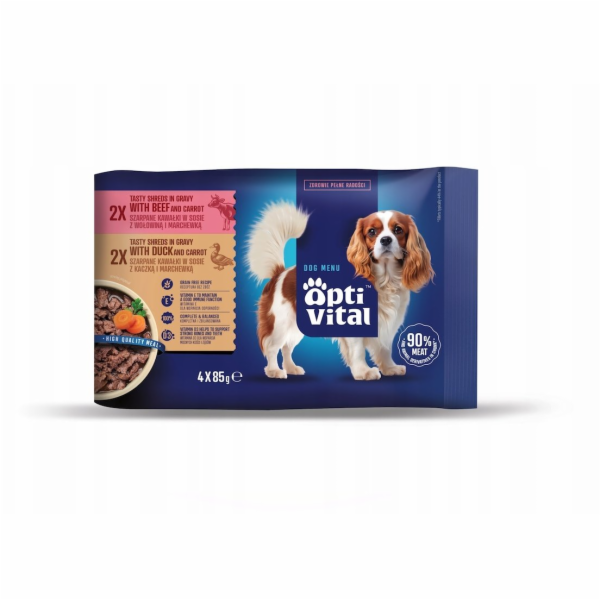 OPTIVITAL Tasty shreds with beef and duck in gravy - vlhk...