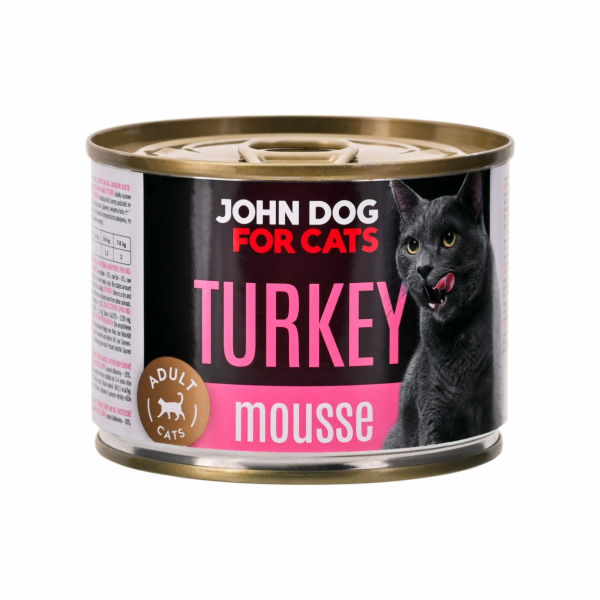 JOHN DOG For cats Mousse Mono Turkey - mokré krmivo pro k...