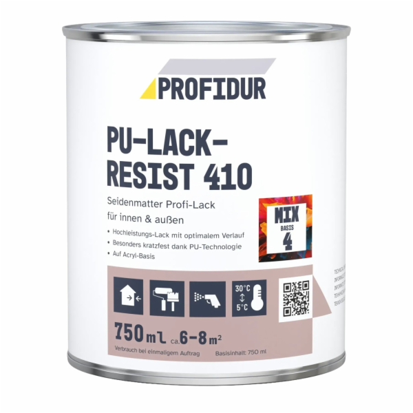 Profidur PU-Lack-Resist 410 Mix Basis 4 White 750 ml