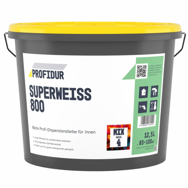 Disperzní barva Profidur Superweiß 800 Mix Basis 4 12,5 l