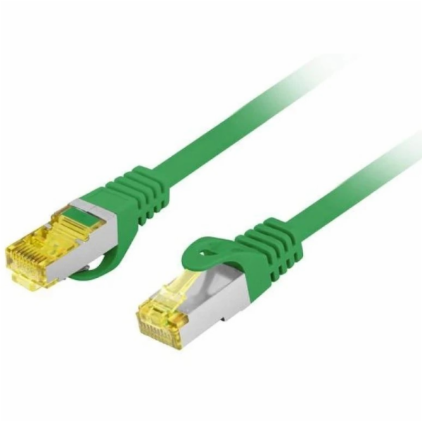 Lanberg Patchcord cat.6a s/ftp lszh cu 15m zelený, schvál...