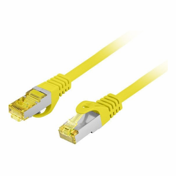 Lanberg Patchcord cat.6a s/ftp lszh cu 15m žlutý, schvále...