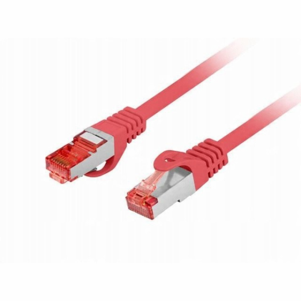 Lanberg Patchcord cat.6 s/ftp lszh cu 15m červený, schvál...