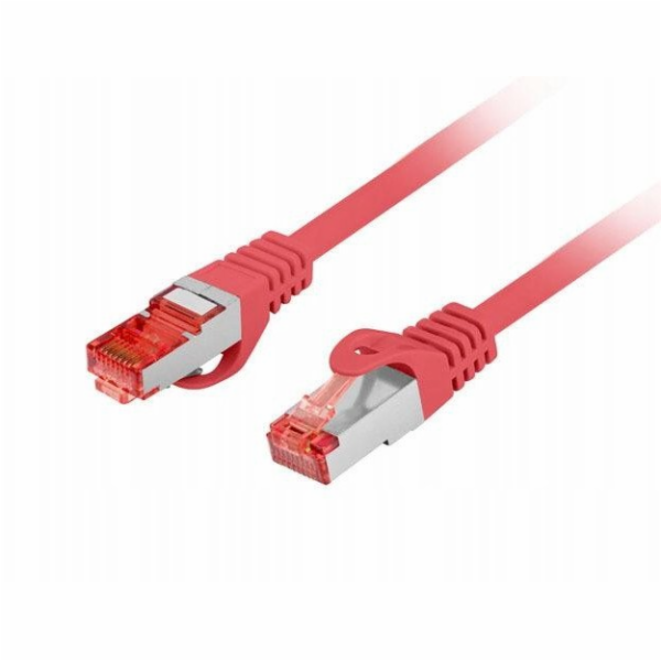 Lanberg Patchcord cat.6 s/ftp lszh cu 0,25m červený, fluo...