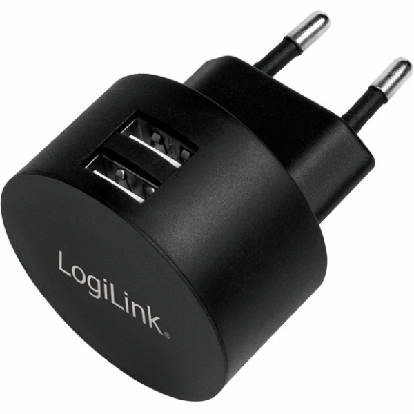 LogiLink Nabíječka do zásuvky 2x USB-A, 10,5 W, černá