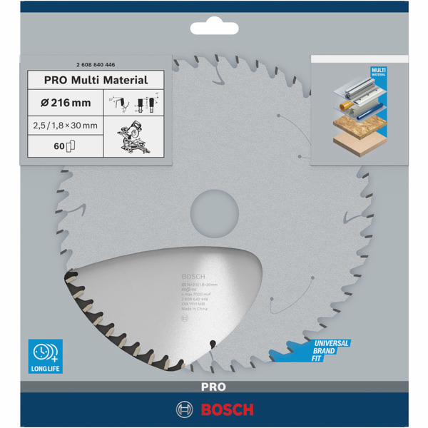 Bosch Multi Material, O 216mm, 60Z Kotoučová pila