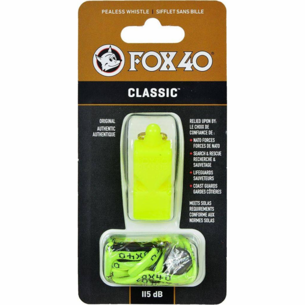Fox40 PÍŠŤÁLKA CLASSIC SAFETY neon + ŠŇŮRA 9903-1300