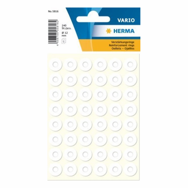 Herma HERMA Verstärkungsringe selbtklebend ? 12 mm weiß 2...