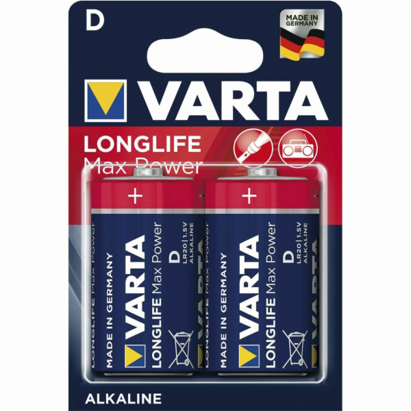 Varta 04720 101 422, LR20, Alkalické, 1,5 V, 2 ks, Červen...