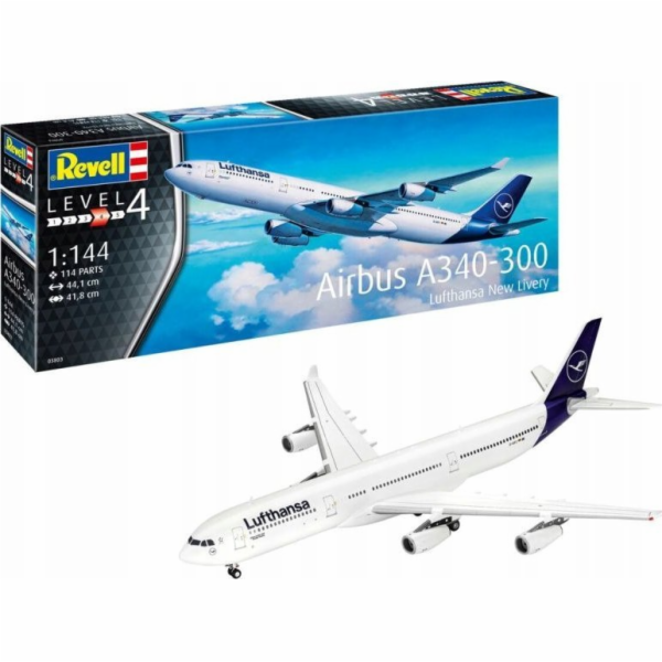 Revell Plastikový model letadla A340-300 Lufthansa New Li...