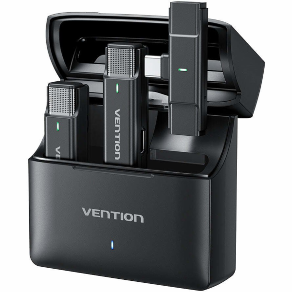 Sada 2 mikrofonů Vention USB-C + nabíjecí pouzdro